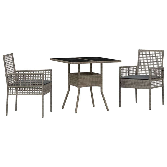 Have Spisebordssæt 3 stk. Grå polyrattan
