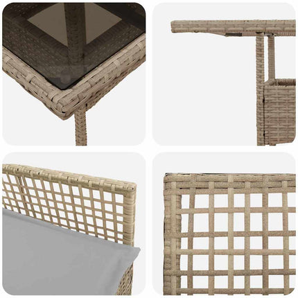 Have Spisebordssæt 3 stk. Beige polyrattan