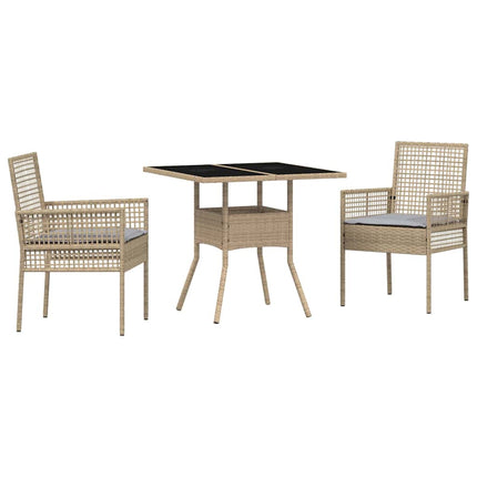 Have Spisebordssæt 3 stk. Beige polyrattan