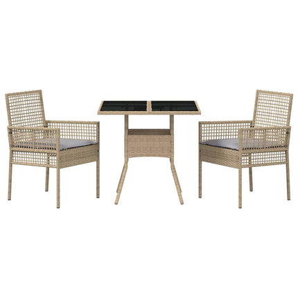Have Spisebordssæt 3 stk. Beige polyrattan