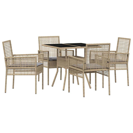 Have Spisebordssæt 5 stk. Beige polyrattan