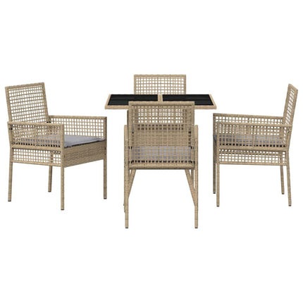 Have Spisebordssæt 5 stk. Beige polyrattan