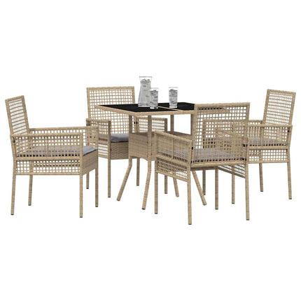 Have Spisebordssæt 5 stk. Beige polyrattan
