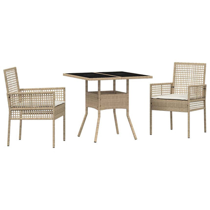 Have Spisebordssæt 3 stk. Beige polyrattan