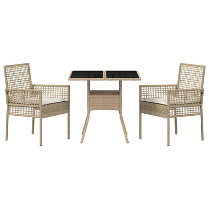 Have Spisebordssæt 3 stk. Beige polyrattan