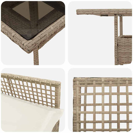 Have Spisebordssæt 5 stk. Beige polyrattan