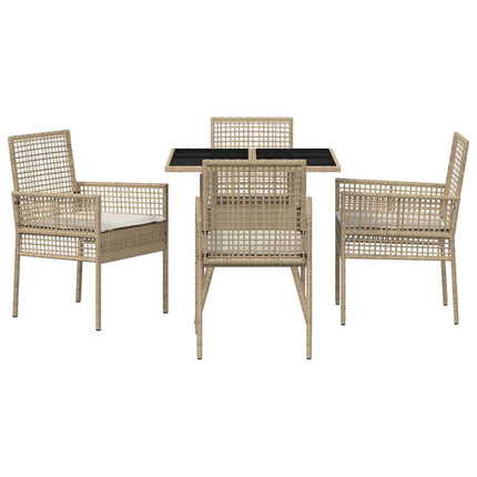 Have Spisebordssæt 5 stk. Beige polyrattan