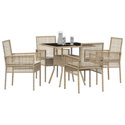 Have Spisebordssæt 5 stk. Beige polyrattan