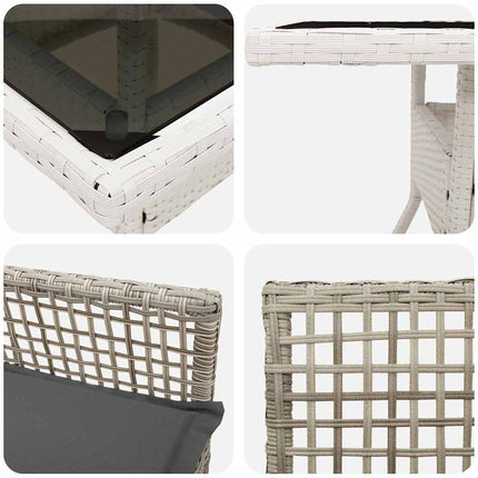 Have Spisebordssæt 3 pcs Lysegrå polyrattan