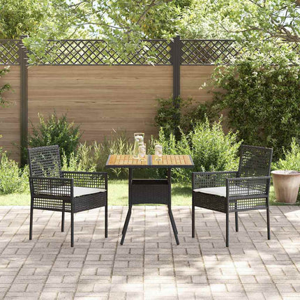Have Spisebordssæt 3 pcs Sort polyrattan