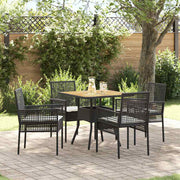 Have Spisebordssæt 5 pcs Sort polyrattan