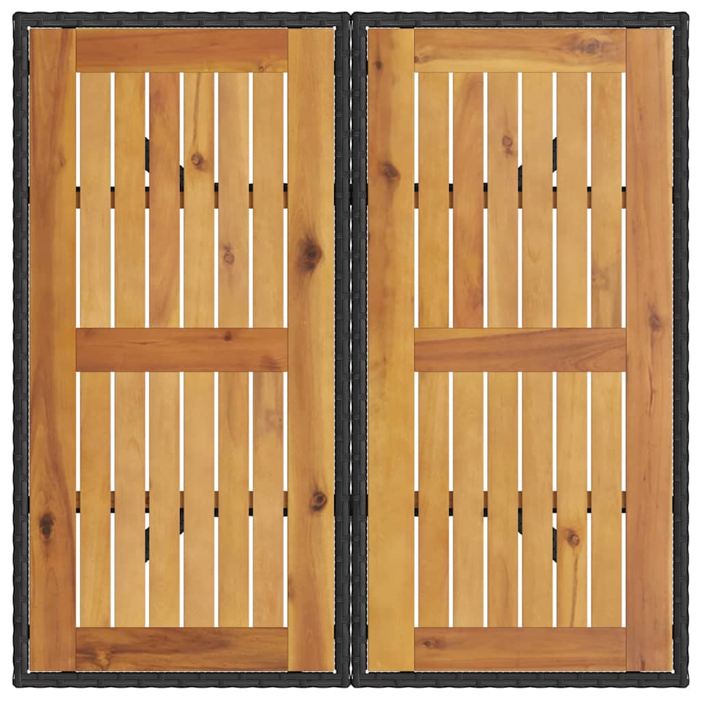 Have Spisebordssæt 5 pcs Sort polyrattan