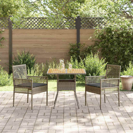 Have Spisebordssæt 3 pcs Grå polyrattan