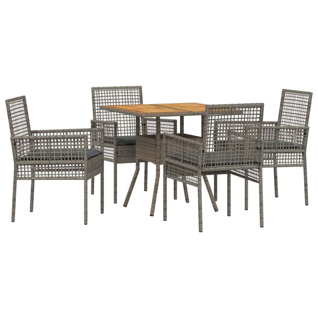 Have Spisebordssæt 5 pcs Grå polyrattan