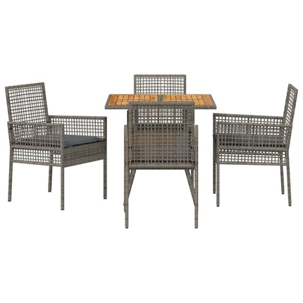 Have Spisebordssæt 5 stk. Grå polyrattan