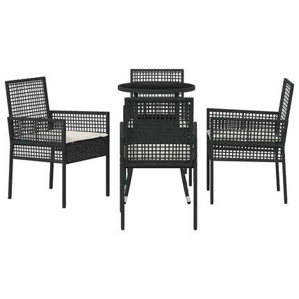 Have Spisebordssæt 5 pcs Sort polyrattan