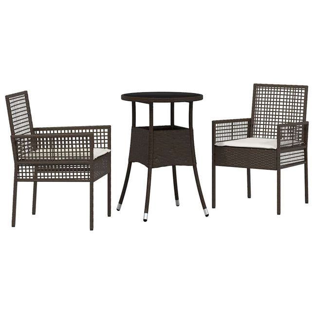 Have Spisebordssæt 3 stk. Brun polyrattan