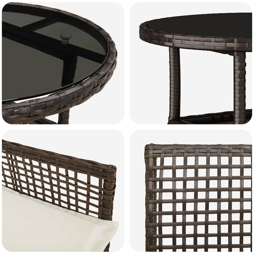 Have Spisebordssæt 5 pcs Brun polyrattan