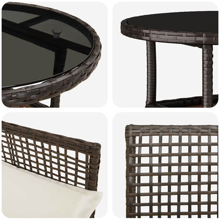 Have Spisebordssæt 5 pcs Brun polyrattan