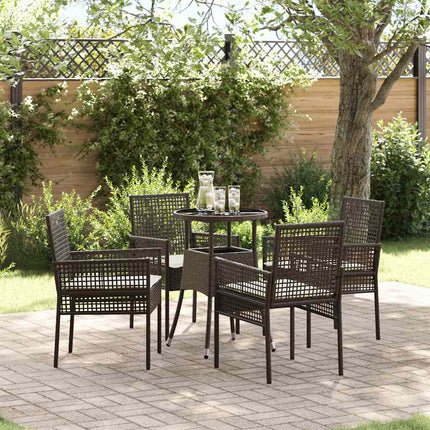 Have Spisebordssæt 5 pcs Brun polyrattan
