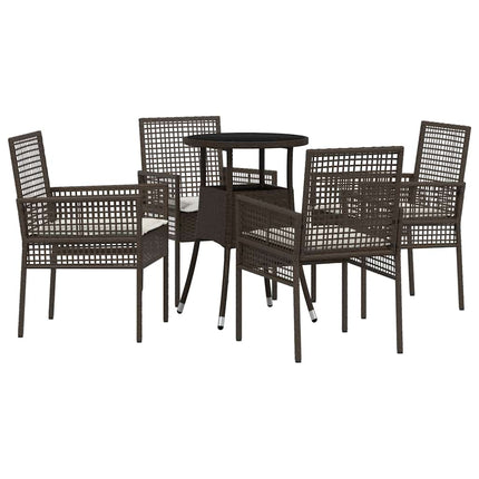 Have Spisebordssæt 5 stk. Brun polyrattan