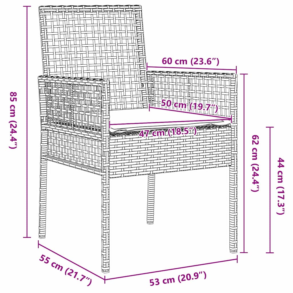 Have Spisebordssæt 5 pcs Brun polyrattan
