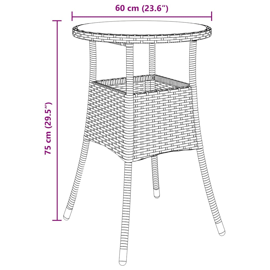 Have Spisebordssæt 5 pcs Brun polyrattan