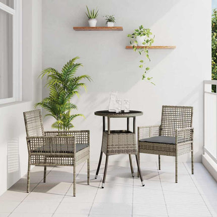 Have Spisebordssæt 3 pcs Grå polyrattan