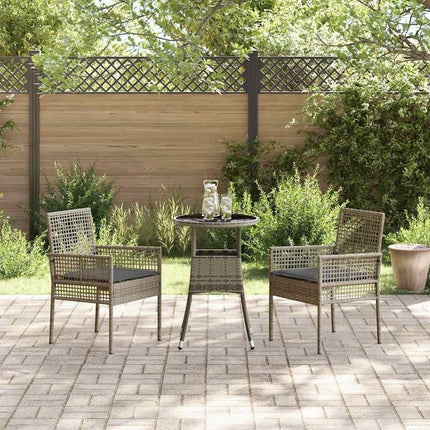 Have Spisebordssæt 3 pcs Grå polyrattan