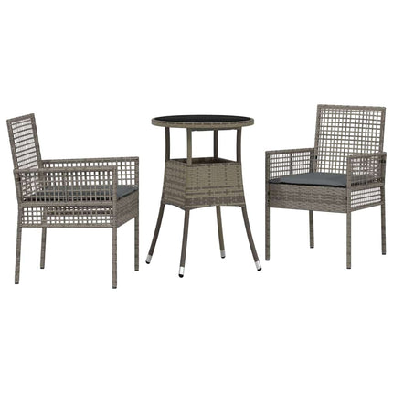 Have Spisebordssæt 3 pcs Grå polyrattan
