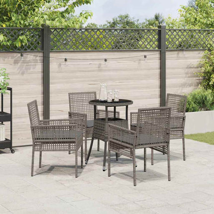 Have Spisebordssæt 5 pcs Grå polyrattan