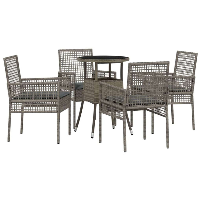 Have Spisebordssæt 5 pcs Grå polyrattan