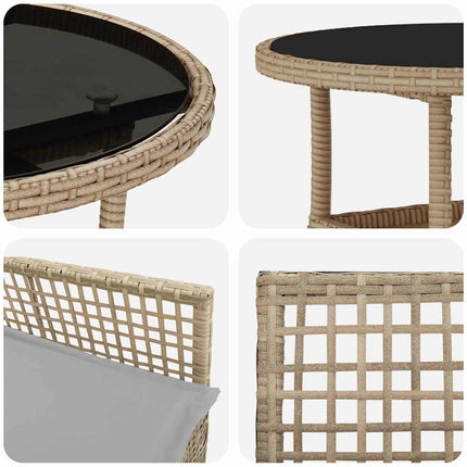 Have Spisebordssæt 3 pcs Beige polyrattan
