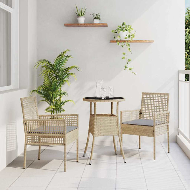Have Spisebordssæt 3 pcs Beige polyrattan