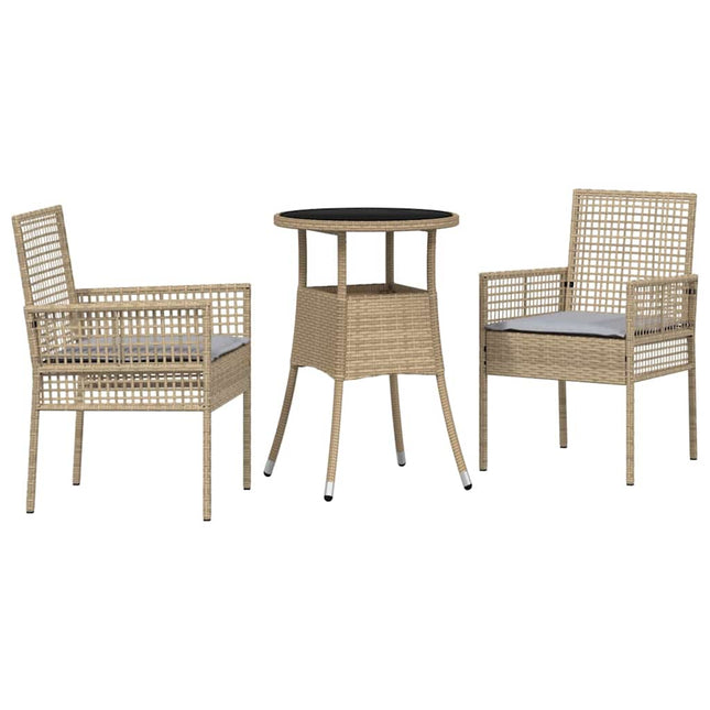 Have Spisebordssæt 3 pcs Beige polyrattan