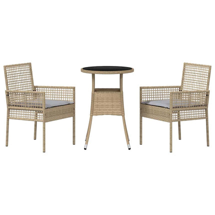 Have Spisebordssæt 3 pcs Beige polyrattan