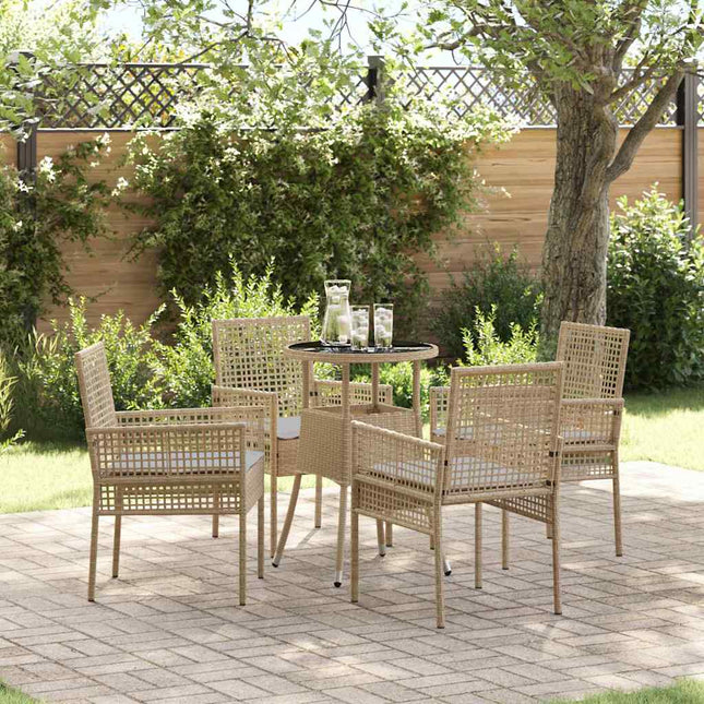 Have Spisebordssæt 5 stk. Beige polyrattan