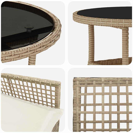 Have Spisebordssæt 3 pcs Beige polyrattan