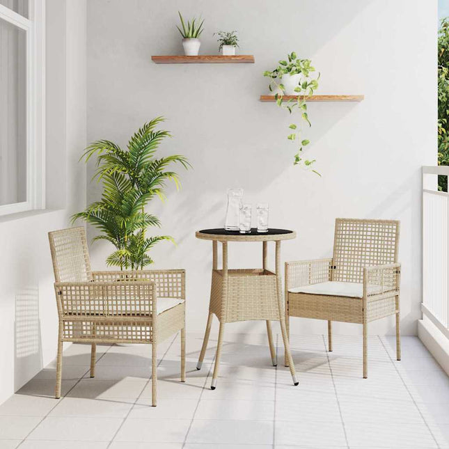 Have Spisebordssæt 3 stk. Beige polyrattan