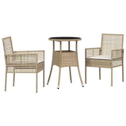 Have Spisebordssæt 3 pcs Beige polyrattan