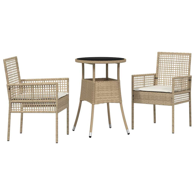 Have Spisebordssæt 3 stk. Beige polyrattan