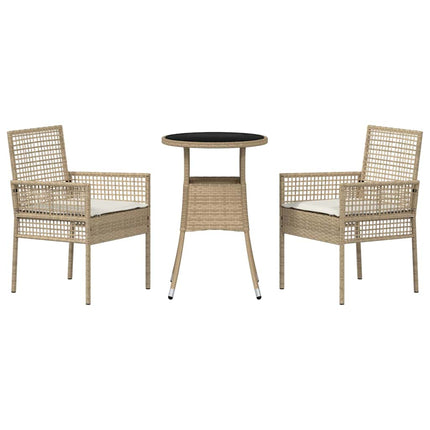 Have Spisebordssæt 3 pcs Beige polyrattan