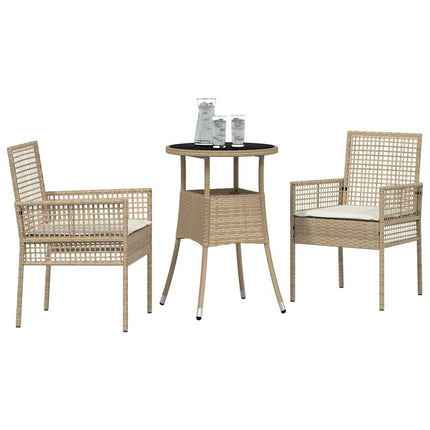 Have Spisebordssæt 3 pcs Beige polyrattan