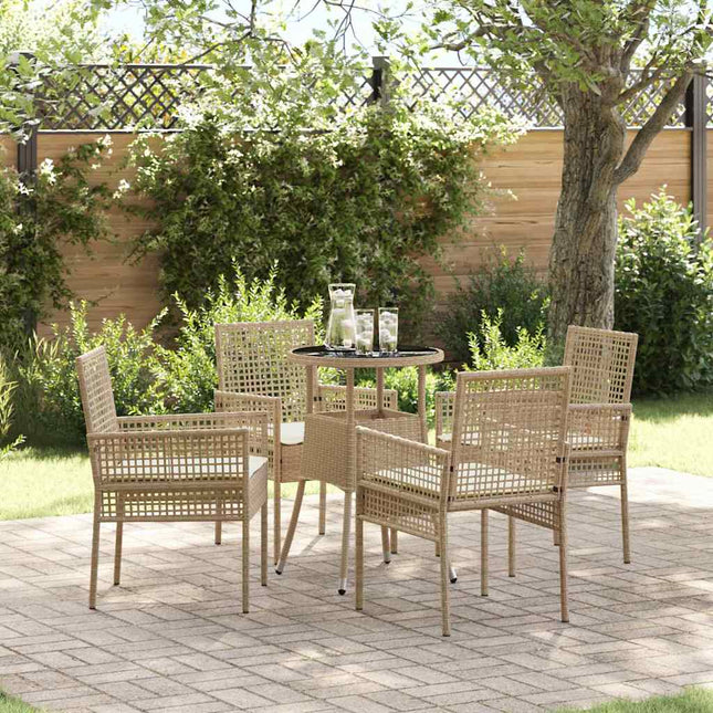Have Spisebordssæt 5 stk. Beige polyrattan