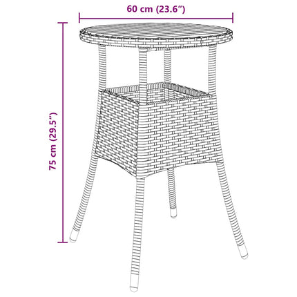 Have Spisebordssæt 5 pcs Sort polyrattan