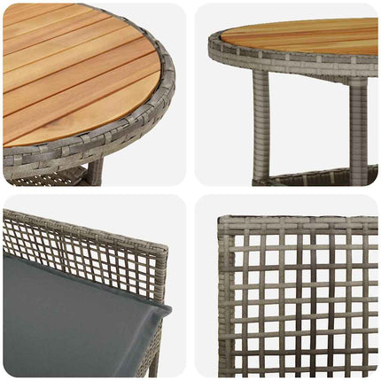 Have Spisebordssæt 3 pcs Grå polyrattan