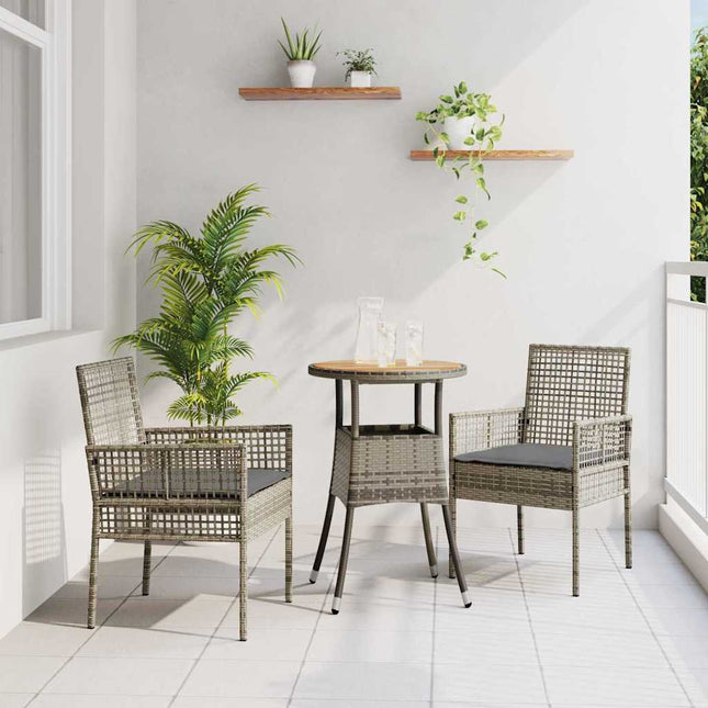 Have Spisebordssæt 3 stk. Grå polyrattan