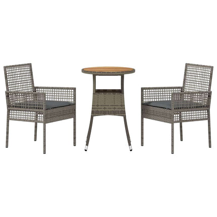 Have Spisebordssæt 3 pcs Grå polyrattan