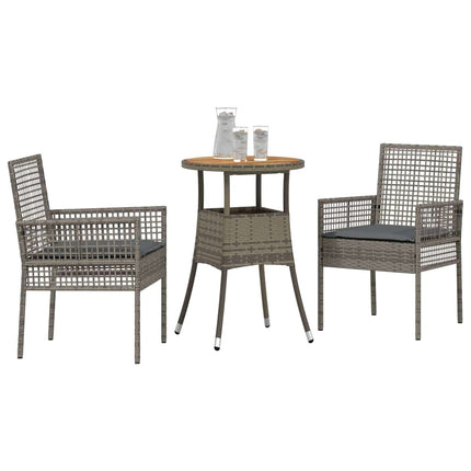 Have Spisebordssæt 3 pcs Grå polyrattan