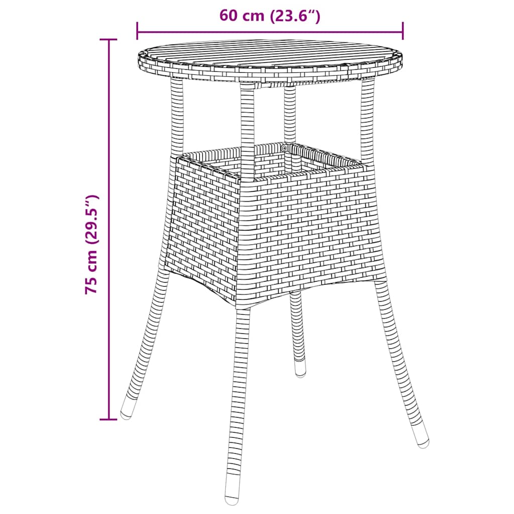 Have Spisebordssæt 5 pcs Grå polyrattan